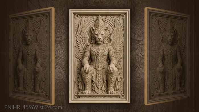 Winged lion god regal presence 3d STL model