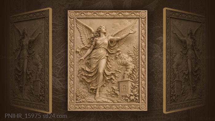 Winged figure blessing a smoking stove 3d STL model