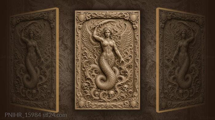 Serpent tailed woman with a curved blade 3d STL model