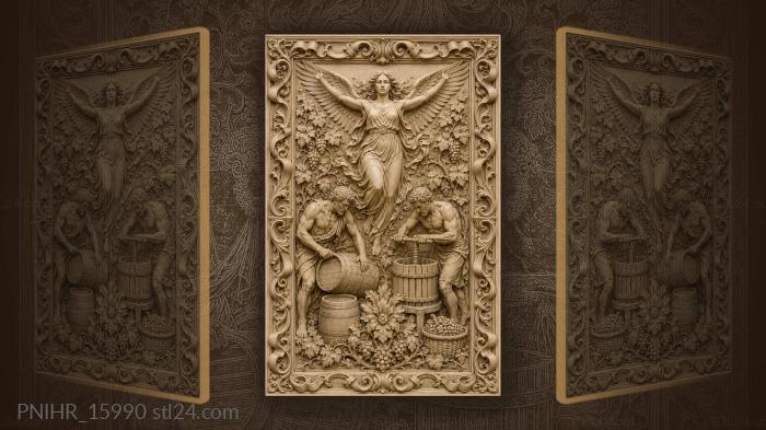 Winged beauty above wine harvest 3d STL model