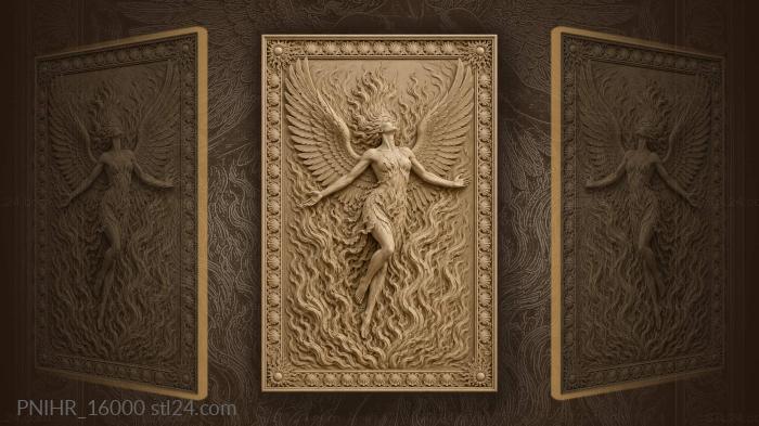 Winged maiden emerging from the flames 3d STL model