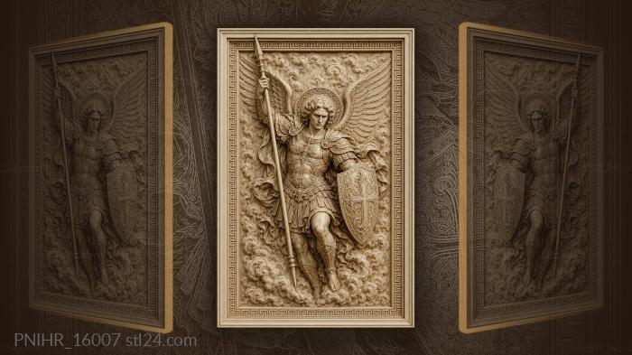 Winged spearman amid swirling clouds 3d STL model