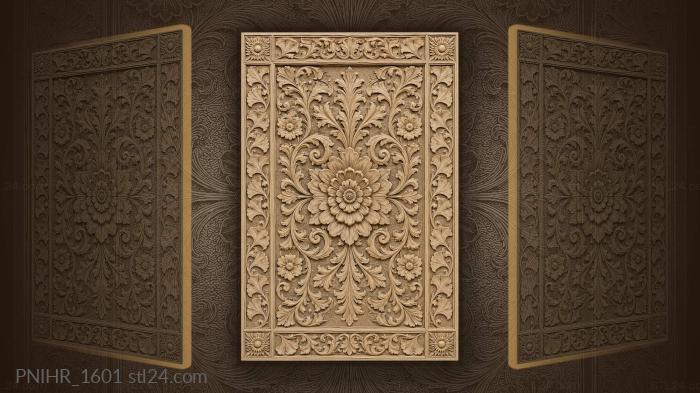 Ginkgo leaves around a rosette and corner suns 3d STL model