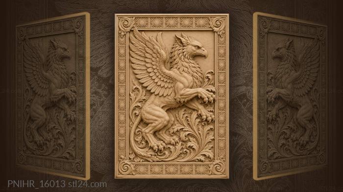 Winged griffin on an acanthus base 3d STL model