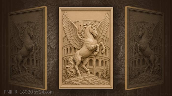 Pegasus and roman colosseum majesty 3d STL model