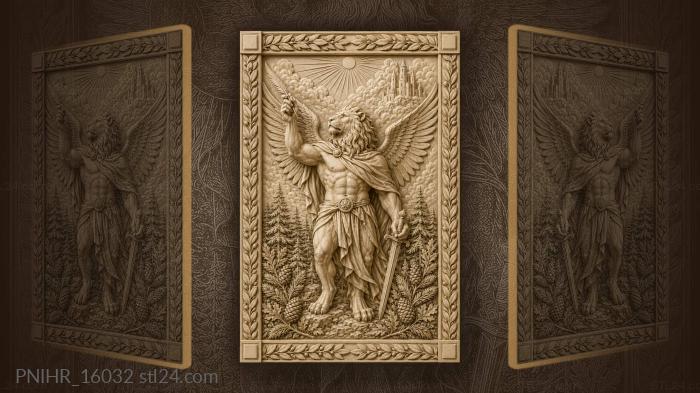 Quill and sword beneath towers in the clouds 3d STL model