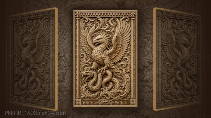 Winged bird and serpent embrace 3d STL model