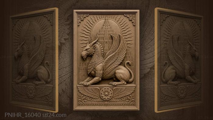 Winged guardian of ancient tower 3d STL model