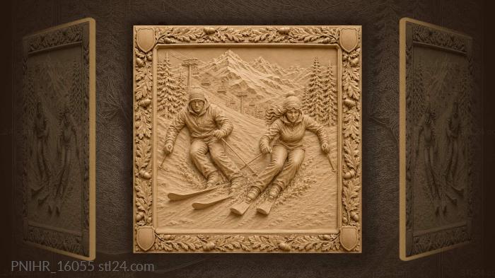 Winter ski adventure mountain descent 3d STL model