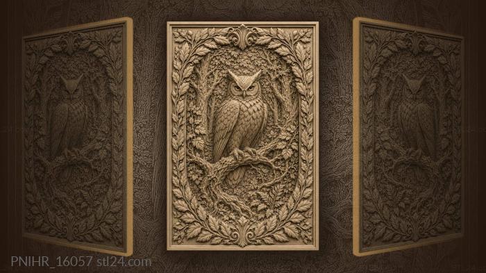 Owl inside a dense woodland 3d STL model
