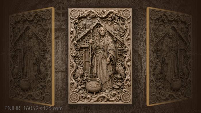 Old woman with owls cabin 3d STL model