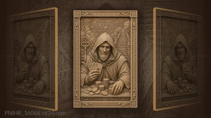 Gambler with cards and key 3d STL model