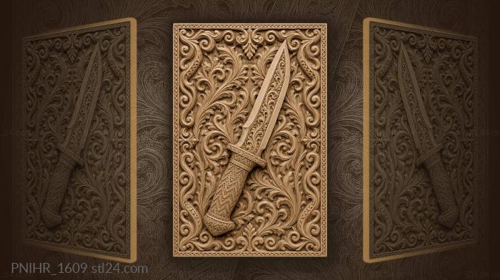Stylized knife with zigzag border 3d STL model
