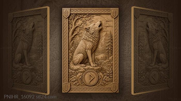 Rune emblem below the howling wolf 3d STL model