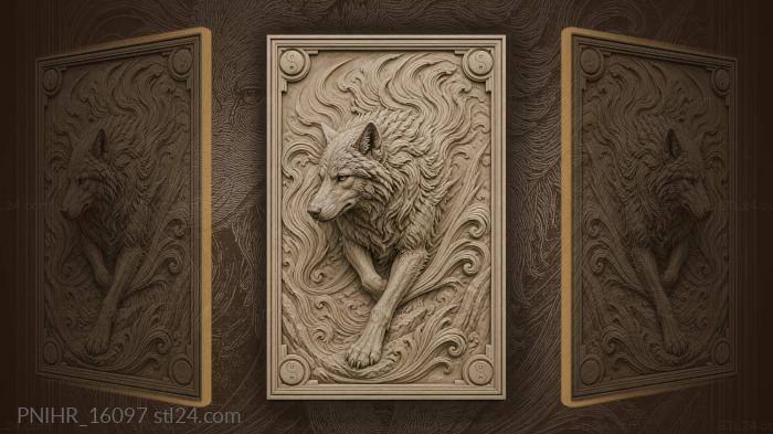 Flowing lines streaming off wolf flanks 3d STL model
