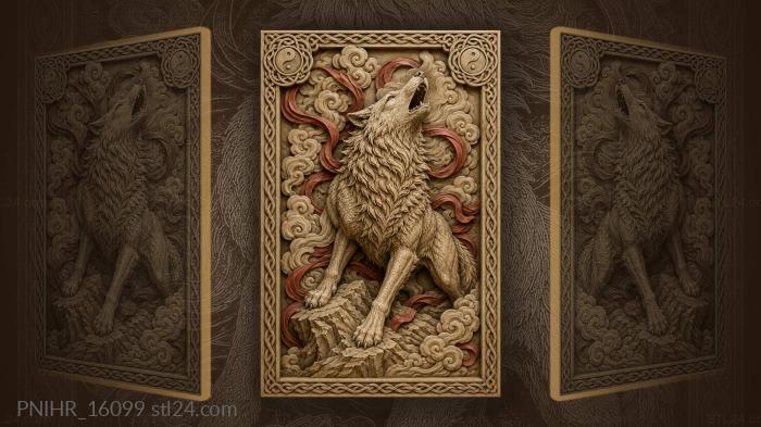 Red ribbons swirling behind the beast 3d STL model