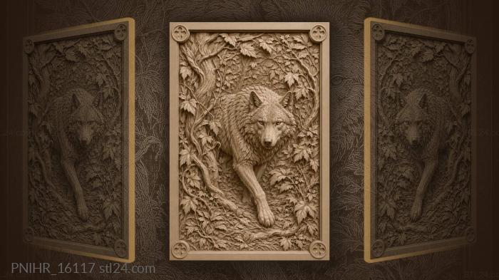 Beast pushing through overgrown twisting branches 3d STL model