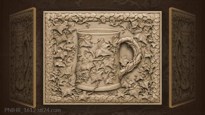Ivy entwined mug with scales 3d STL model