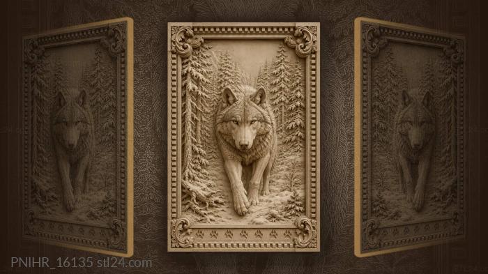 Wolf tracks across the snowy ground 3d STL model