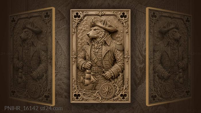 Wolf pirate captain sea adventure 3d STL model