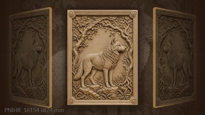 Wolf between two twisting boughs 3d STL model