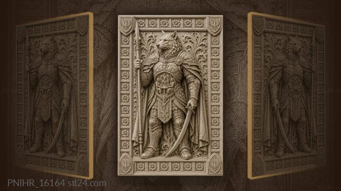 Wolf warrior above a table of feasters 3d STL model