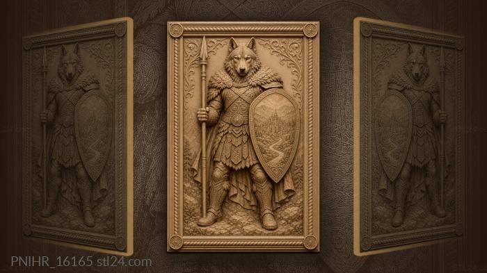 City on a wolf warriors shield 3d STL model