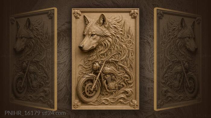 Wolf biker city spirit 3d STL model