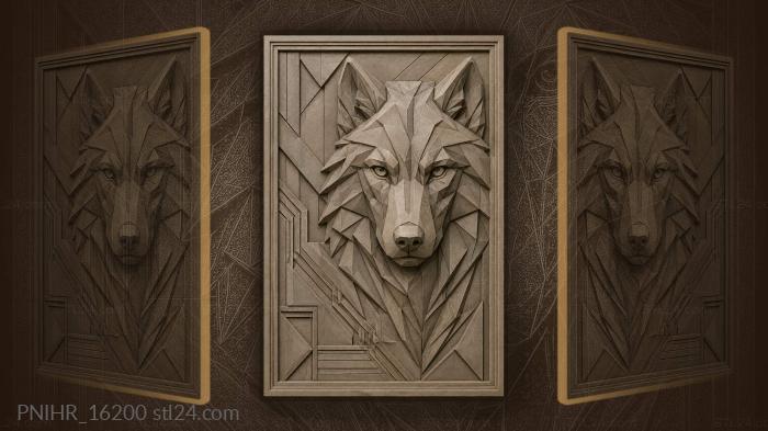 Wolf muzzle built from sharp facets 3d STL model