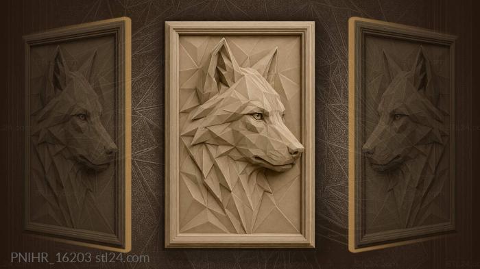 Woodland wolf emerges from shadows 3d STL model