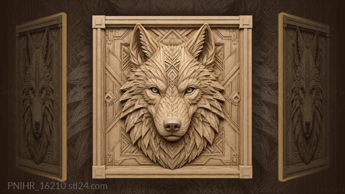 Wolf head with prominent pointed ears 3d STL model