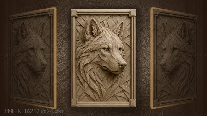 Alert wolf prowls among cliffs 3d STL model