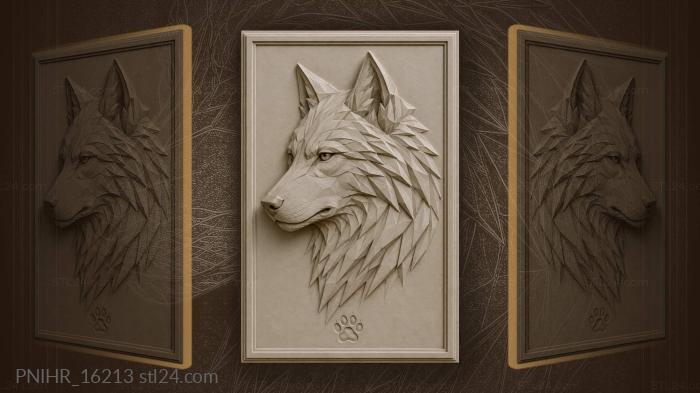 Paw print below a faceted muzzle 3d STL model
