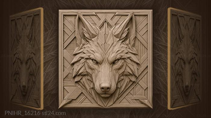 Wolf face with triangular lower spikes 3d STL model