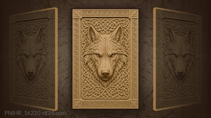 Wolf head inside knotwork bands 3d STL model