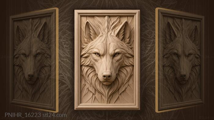 Wind raises the wolf mane 3d STL model