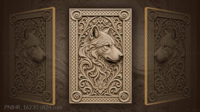 Scaled band around a wolf profile 3d STL model