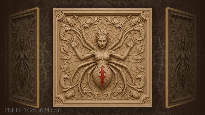Red mark and paired leaf shapes 3d STL model