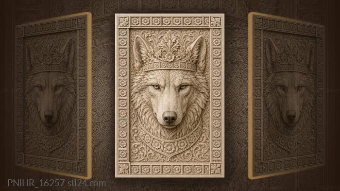 Crown of rosettes upon the wolf 3d STL model