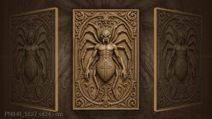Spider with mystical cross symbol 3d STL model