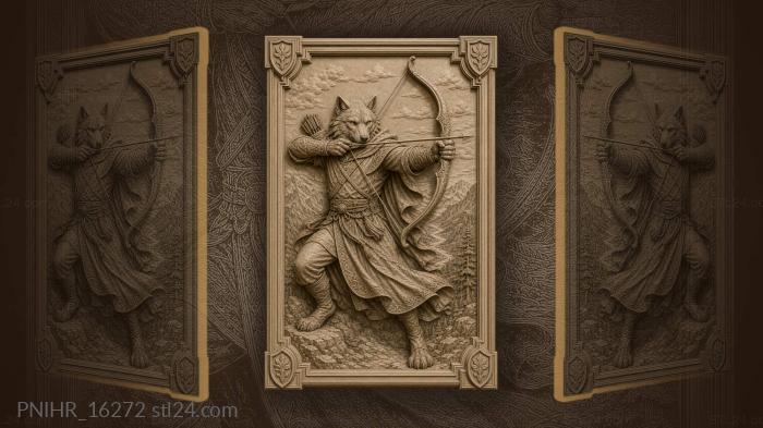 Wolf spirit archer mountain landscape 3d STL model