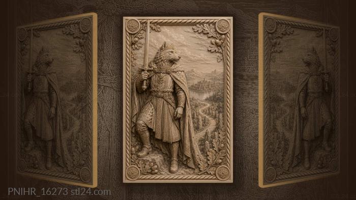 Wolf lord with city landscape 3d STL model