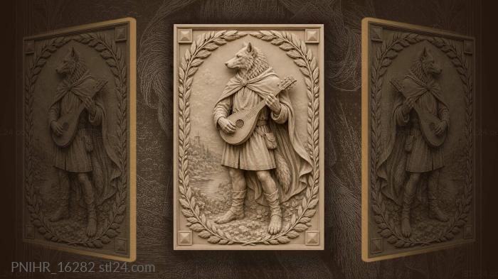 Wolf bard with landscape view 3d STL model