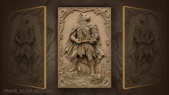 Wolf warrior with harbor scene 3d STL model