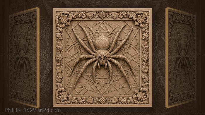 Big eyed spider on line grid 3d STL model