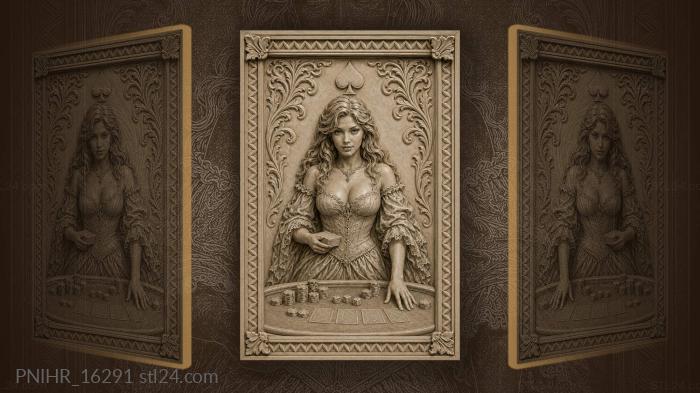 Lady at the gambling table 3d STL model