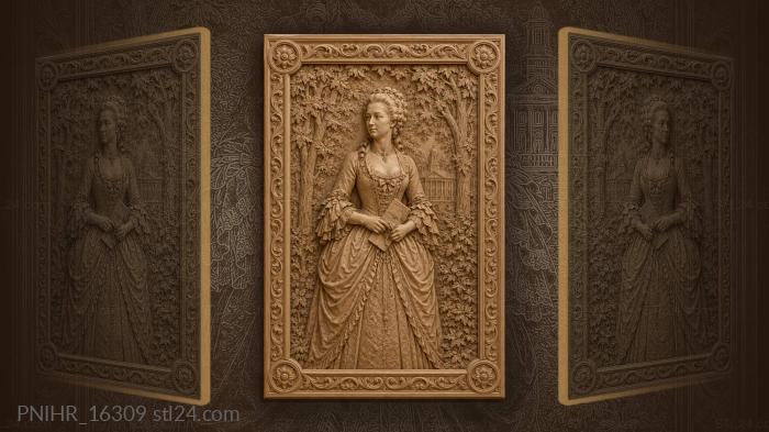 Folded letter before a grove and mansion 3d STL model
