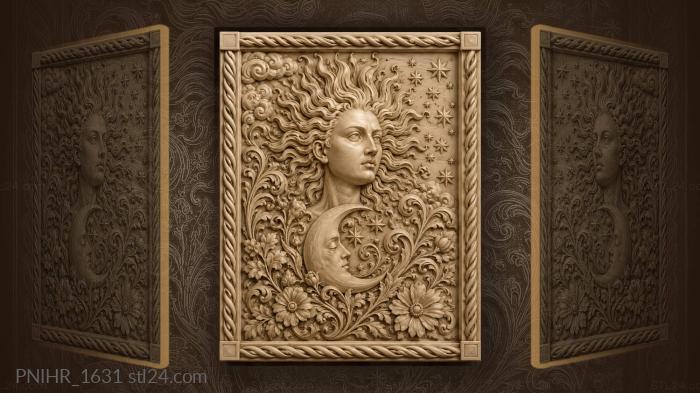 Sun moon and swirling stars 3d STL model