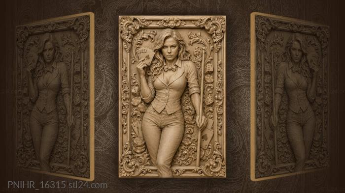 Dealer with four aces and a cue 3d STL model