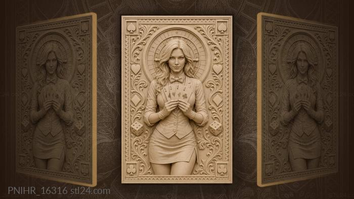Gloved dealer before the roulette wheel 3d STL model